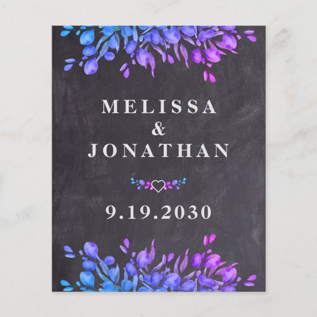 Budget Eucalyptus Foliage Slate QR Code Wedding In (Front)