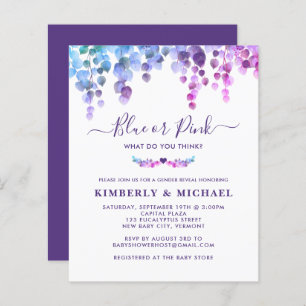 Budget Eucalyptus Gender Reveal Purple Blue Pink 