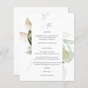 Budget Eucalyptus Glow Gold Greenery Menu