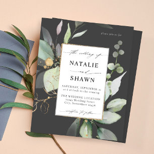 Budget Eucalyptus Glow Gold Greenery Wedding Grey