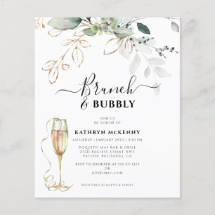 Budget Eucalyptus Gold Calligraphy Bridal Shower