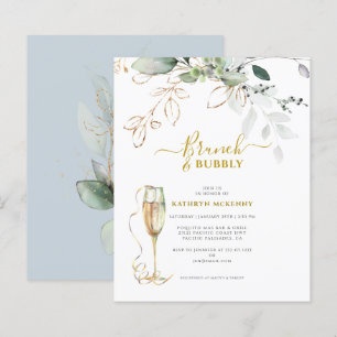 Budget Eucalyptus Gold Dusty Blue Bridal Shower 