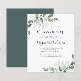 Budget Eucalyptus Graduation Party Invitation