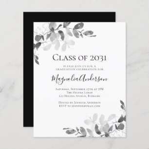 Budget Eucalyptus Graduation Party Invitation