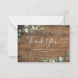 BUDGET Eucalyptus Green Foliage Wedding Thank You  Card