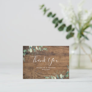 BUDGET Eucalyptus Green Foliage Wedding Thank You  Card