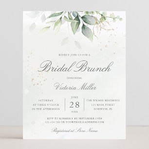 Budget Eucalyptus Greenery Bridal Brunch Invite