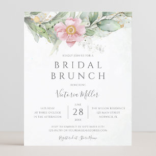 Budget Eucalyptus Greenery Bridal Brunch Invite