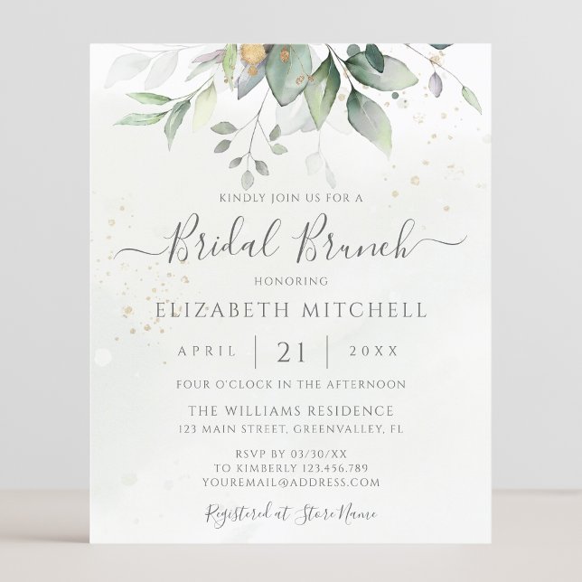 Budget Eucalyptus Greenery Bridal Brunch Invite (Creator Uploaded)