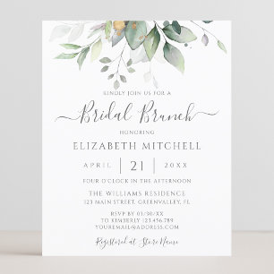 Budget Eucalyptus Greenery Bridal Brunch Invite