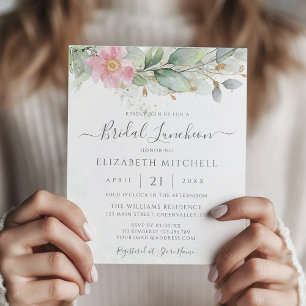 Budget Eucalyptus Greenery Bridal Luncheon Invite