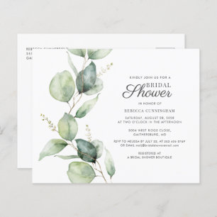 Budget Eucalyptus Greenery Bridal Shower Invite
