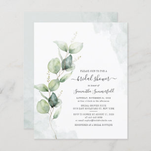 Budget Eucalyptus Greenery Bridal Shower Invite