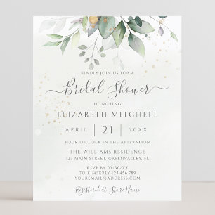 Budget Eucalyptus Greenery Bridal Shower Invite
