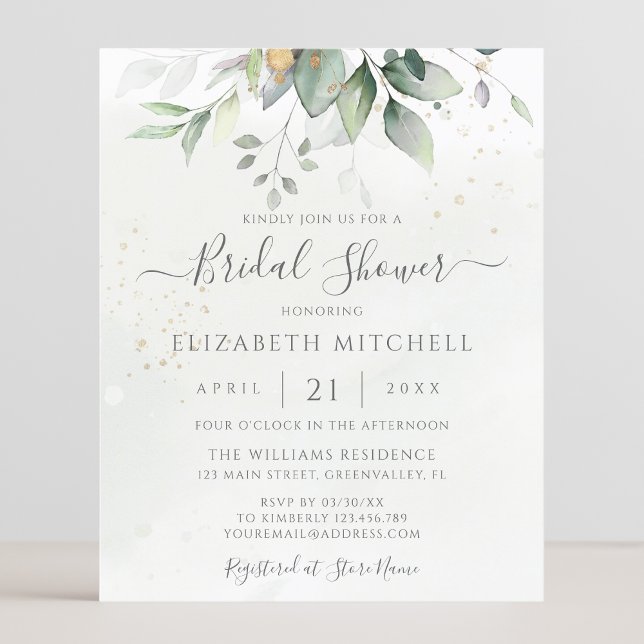 Budget Eucalyptus Greenery Bridal Shower Invite (Creator Uploaded)