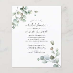 Budget Eucalyptus Greenery Bridal Shower Invite