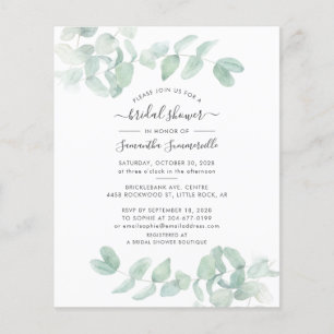 Budget Eucalyptus Greenery Bridal Shower Invite