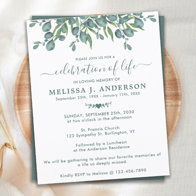 Budget Eucalyptus Greenery Celebration Of Life (Creator Uploaded)