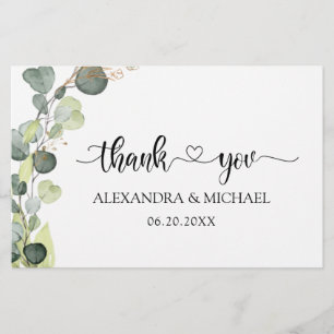 Budget Eucalyptus Greenery Elegant Thank You