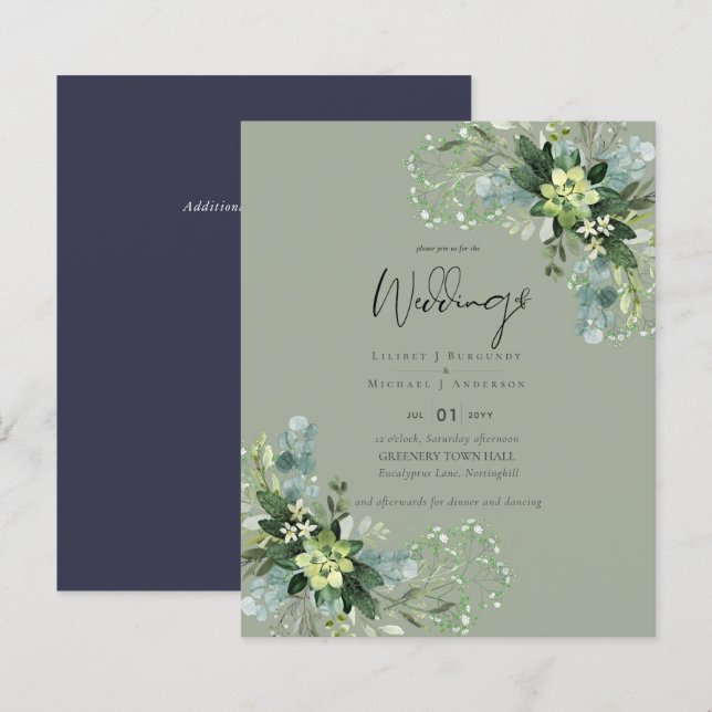 BUDGET  Eucalyptus Greenery Foliage Wedding (Front/Back)