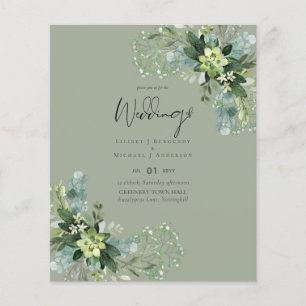 BUDGET  Eucalyptus Greenery Foliage Wedding Flyer