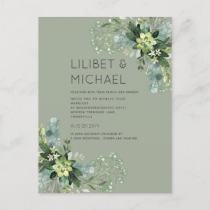BUDGET Eucalyptus Greenery Foliage Wedding Postcard