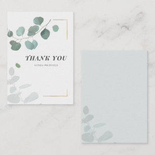 Budget Eucalyptus Greenery Geometric Thank You Card