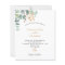 Budget Eucalyptus greenery gold wedding invitation