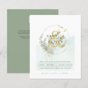 BUDGET Eucalyptus Greenery Gold Wedding QR CODE IN