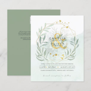 BUDGET Eucalyptus Greenery Gold Wedding QR CODE IN