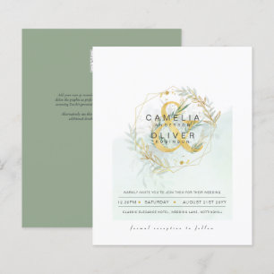 BUDGET Eucalyptus Greenery Gold Wedding QR CODE IN