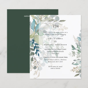 BUDGET Eucalyptus Greenery Rehearsal Dinner Invite