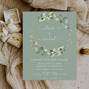 Budget Eucalyptus Greenery Sage Green Wedding Flyer