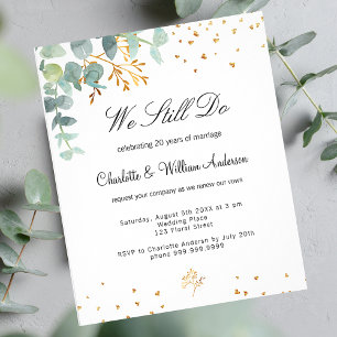 Budget eucalyptus greenery vow renewal invitation