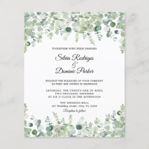Budget Eucalyptus Greenery  Wedding Flyer