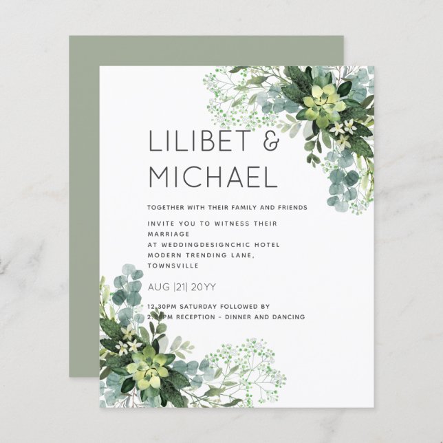 BUDGET  Eucalyptus Greenery Wedding Foliage (Front/Back)