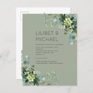 BUDGET Eucalyptus Greenery Wedding Foliage Postcard