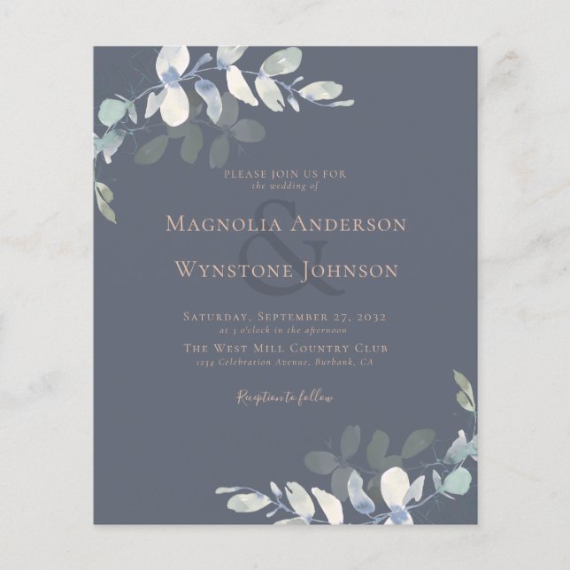 Budget Eucalyptus Greenery Wedding Invitation (Front)