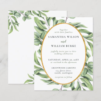 Budget Eucalyptus Greenery Wedding Invitation