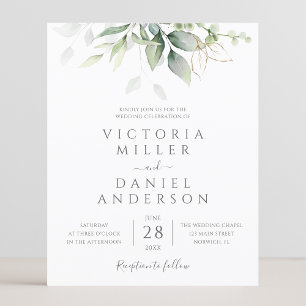 Budget Eucalyptus Greenery Wedding Invitation