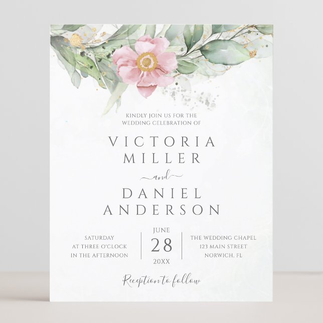 Budget Eucalyptus Greenery Wedding Invitation (Creator Uploaded)