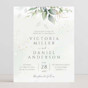 Budget Eucalyptus Greenery Wedding Invitation