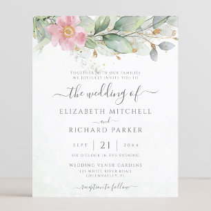 Budget Eucalyptus Greenery Wedding Invitation