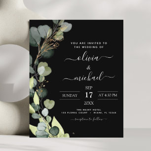 Budget Eucalyptus Greenery Wedding Invitation
