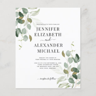 Budget Eucalyptus Greenery Wedding Invitation