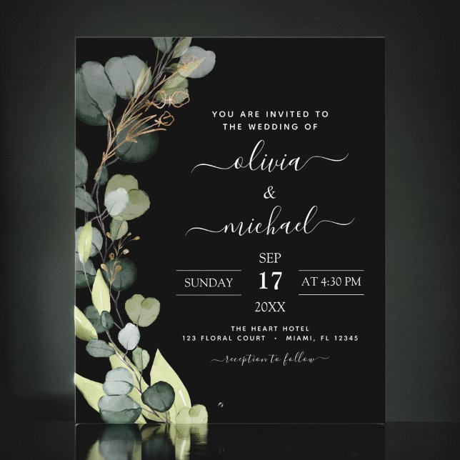 Budget Eucalyptus Greenery Wedding Invitation Flyer (Creator Uploaded)