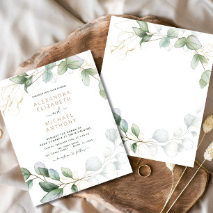 Budget Eucalyptus Greenery Wedding Invitations