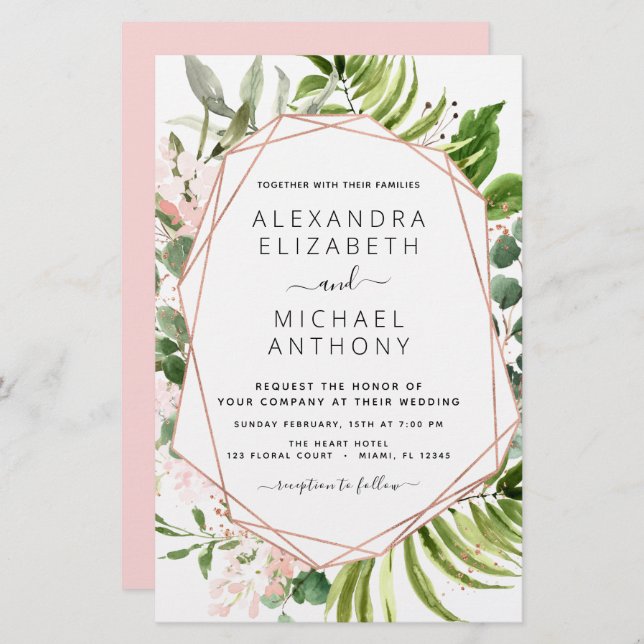 Budget Eucalyptus Greenery Wedding Invitations (Front/Back)