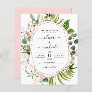 Budget Eucalyptus Greenery Wedding Invitations