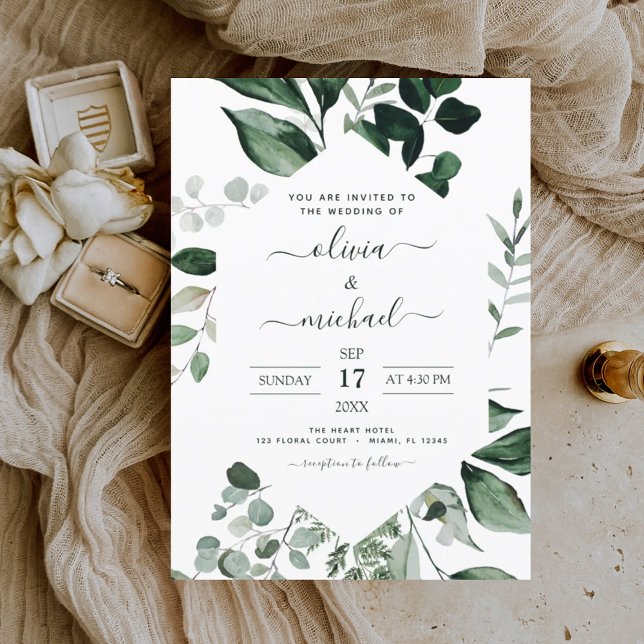 Budget Eucalyptus Greenery Wedding Invitations Fly Flyer (Creator Uploaded)